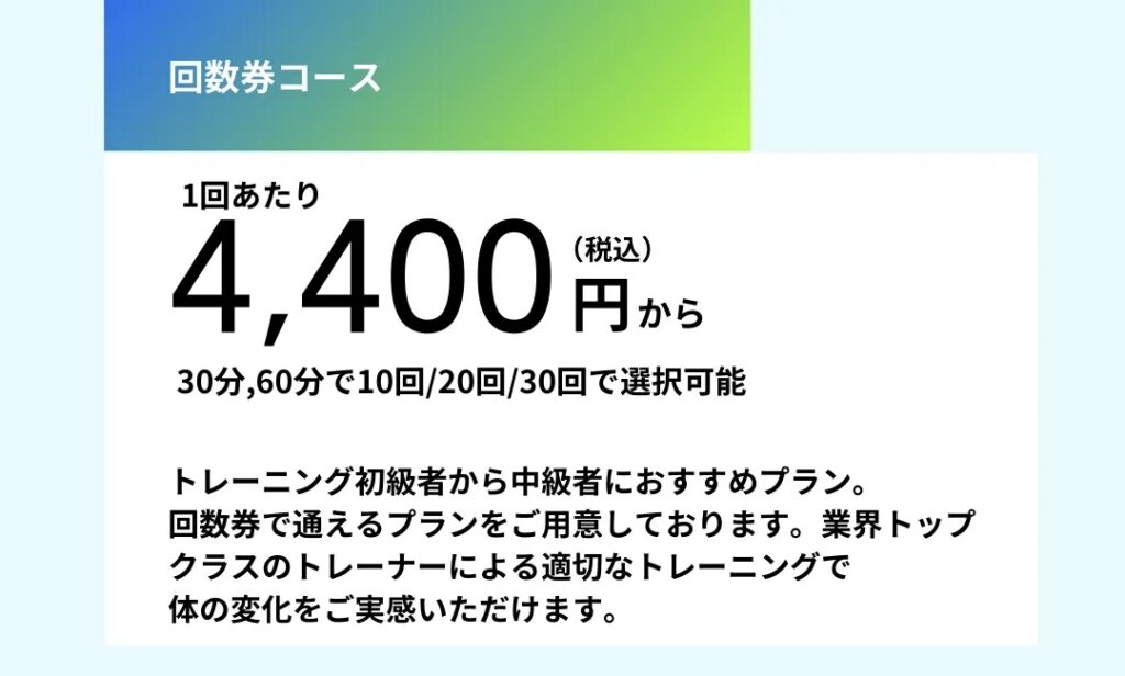 Rays GyM 料金